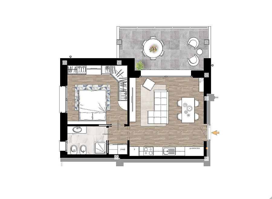 Bilocale primo piano Rif.04a